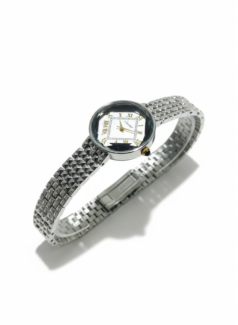 كارتييه ساعة كارتييه كوارتز بسوار من الفولاذ المقاوم للصدأ ومينا روماني - Image 4